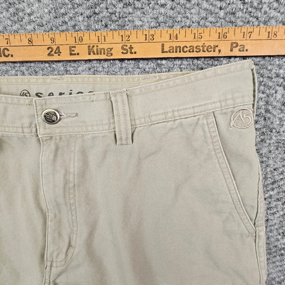 The North Face A5 Series Mens‎ 34 Cargo Shorts Khaki Tan Cotton Canvas Hiking